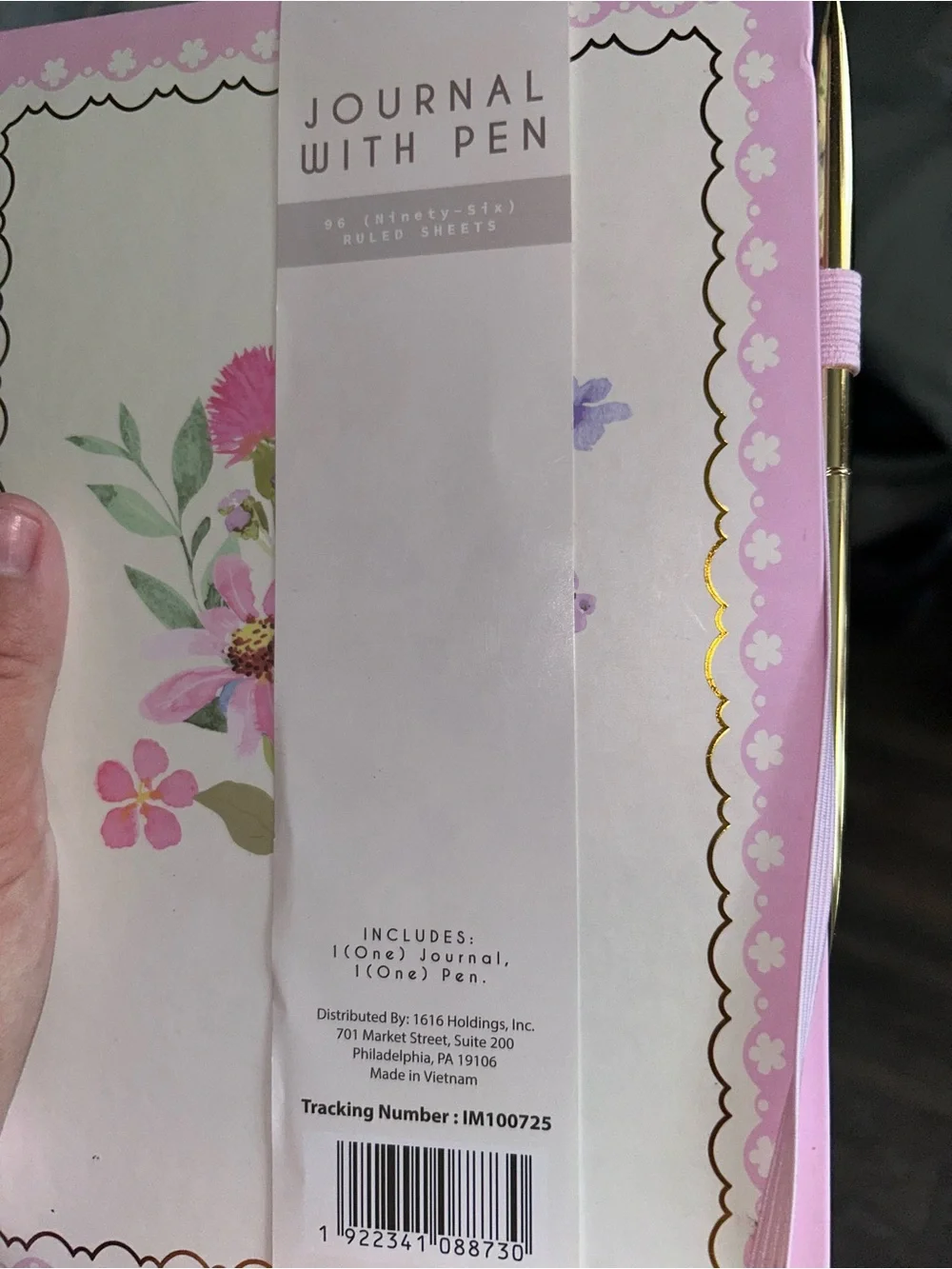 NEW Floral Pink Hardcover Journal with Pen